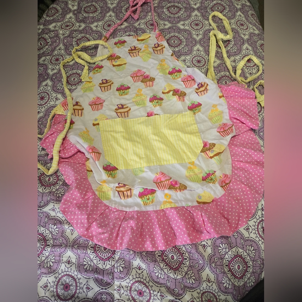 Pink and Yellow Cupcake Apron